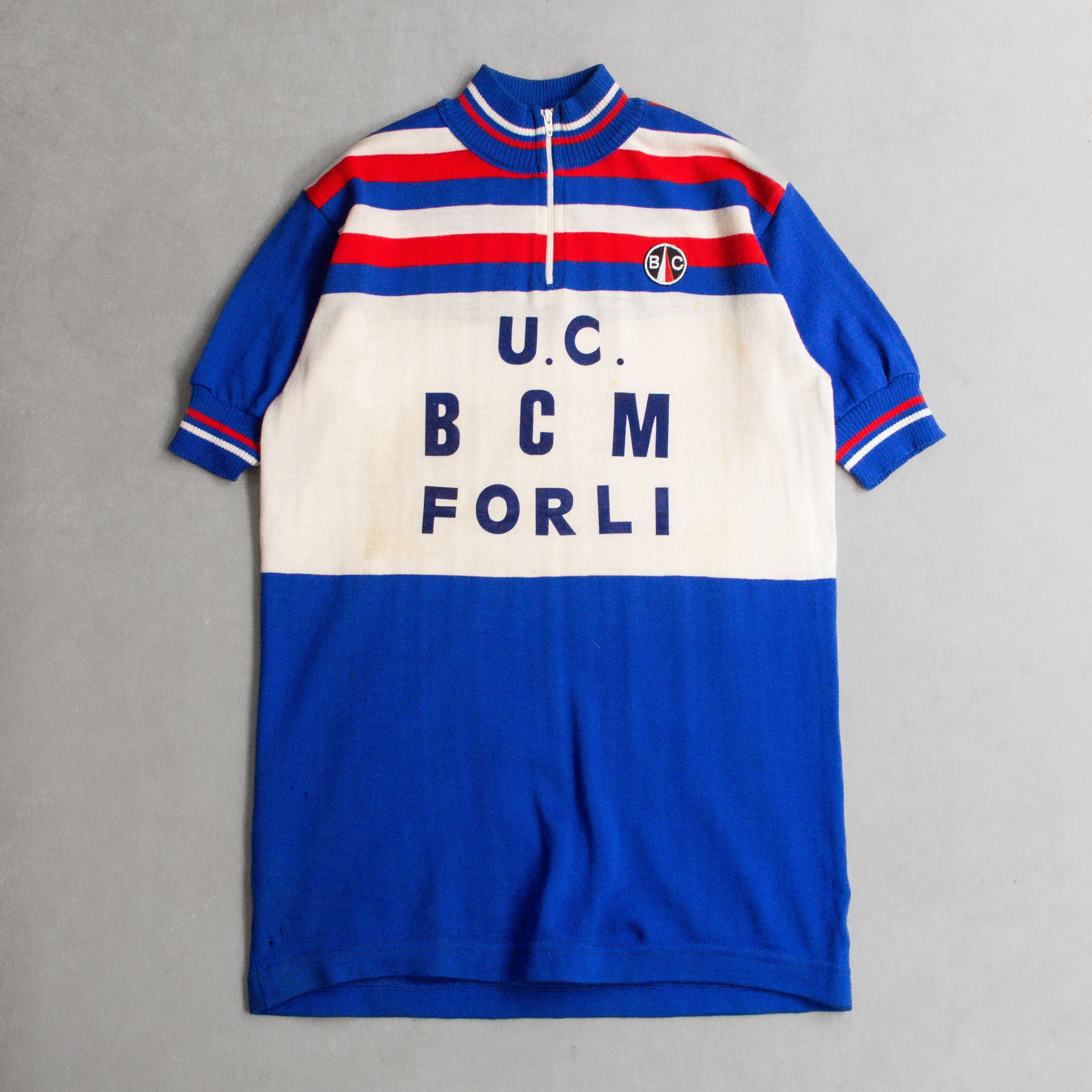 60-70S VINTAGE CYCLING JERSEY 義大利 藍色 針織 單車 短袖 車衣 T恤