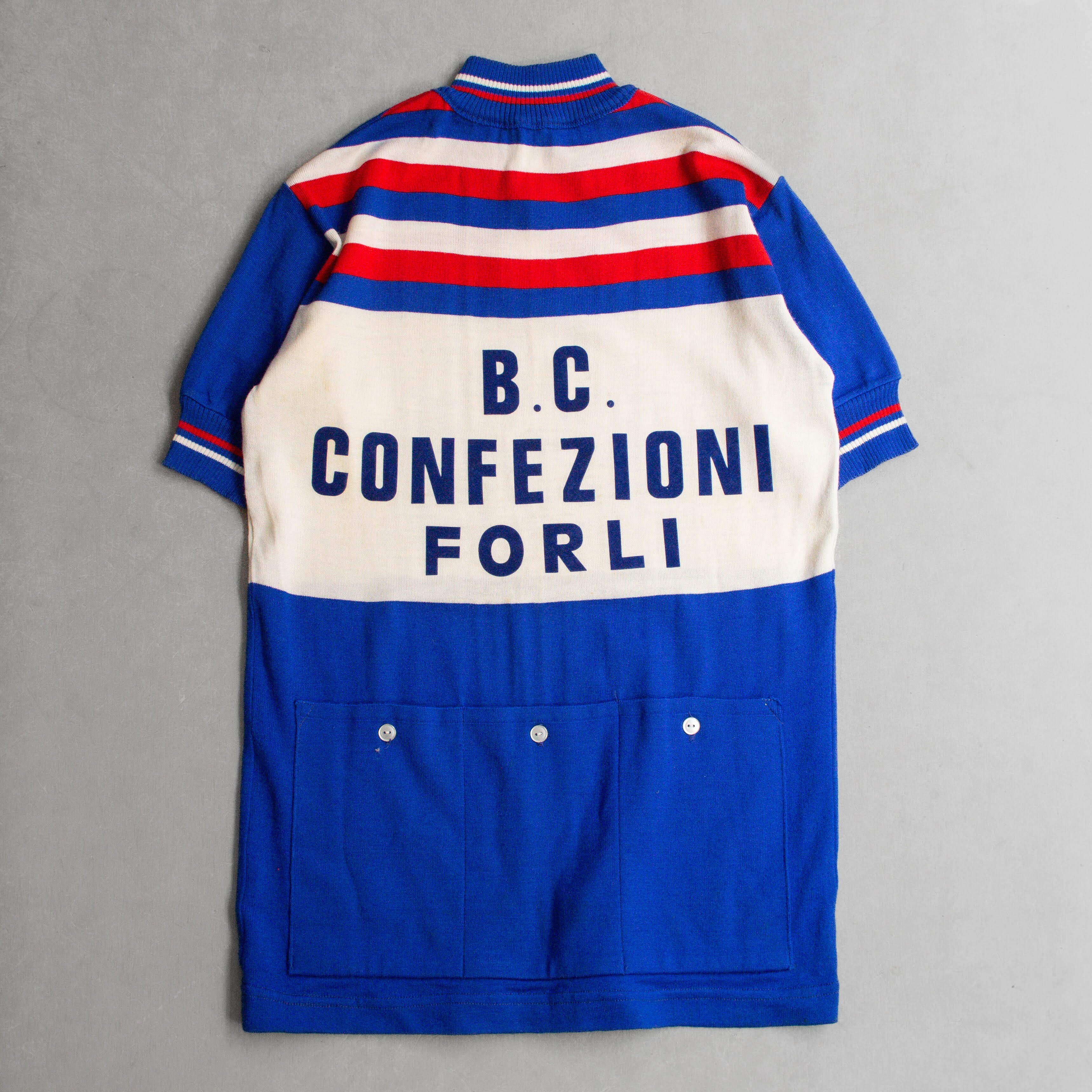 60-70S VINTAGE CYCLING JERSEY 義大利 藍色 針織 單車 短袖 車衣 T恤