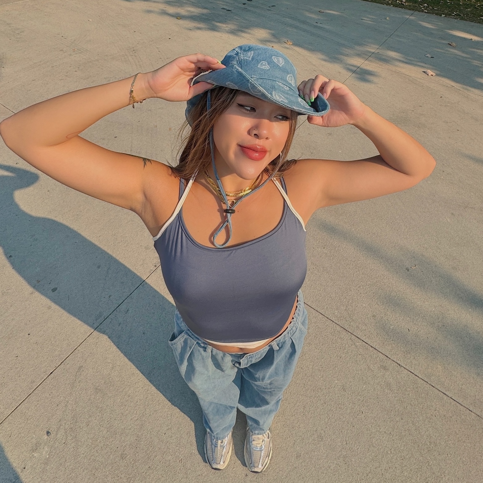 撞色假兩件綁帶背心(2色)