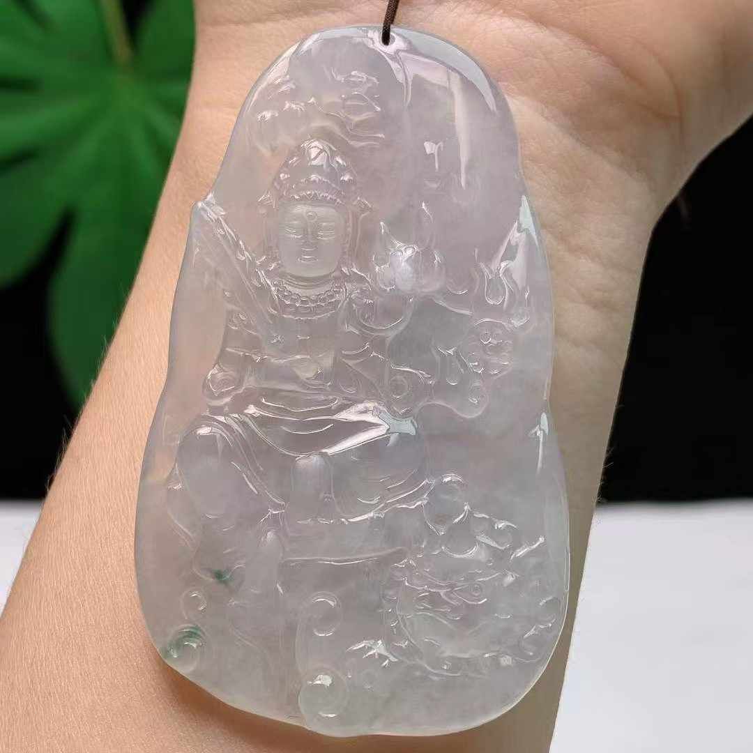 翡翠冰種文殊菩薩,天然翡翠A玉, 緬甸玉, Jade, Jadeite