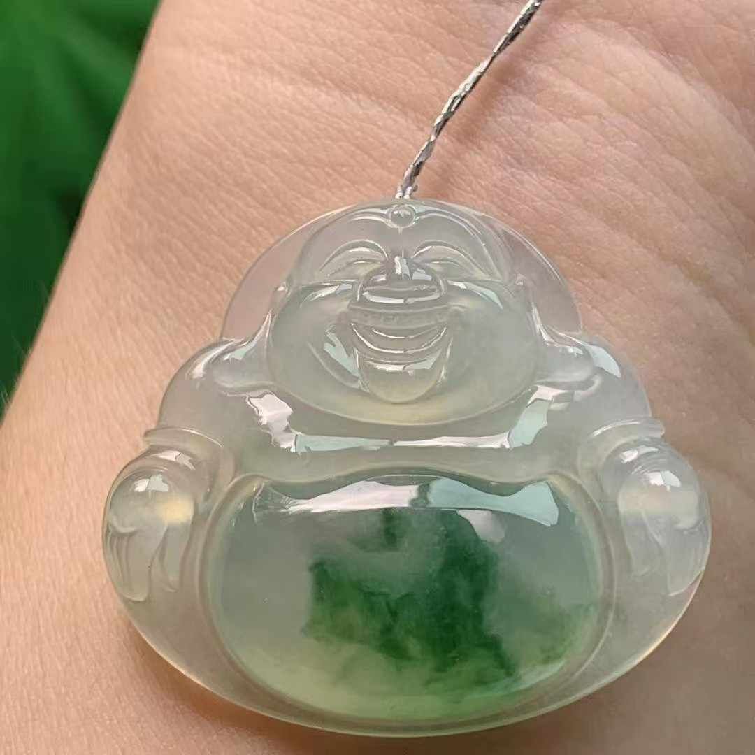 翡翠高冰飄花佛公,天然翡翠A玉, 緬甸玉, Jade, Jadeite