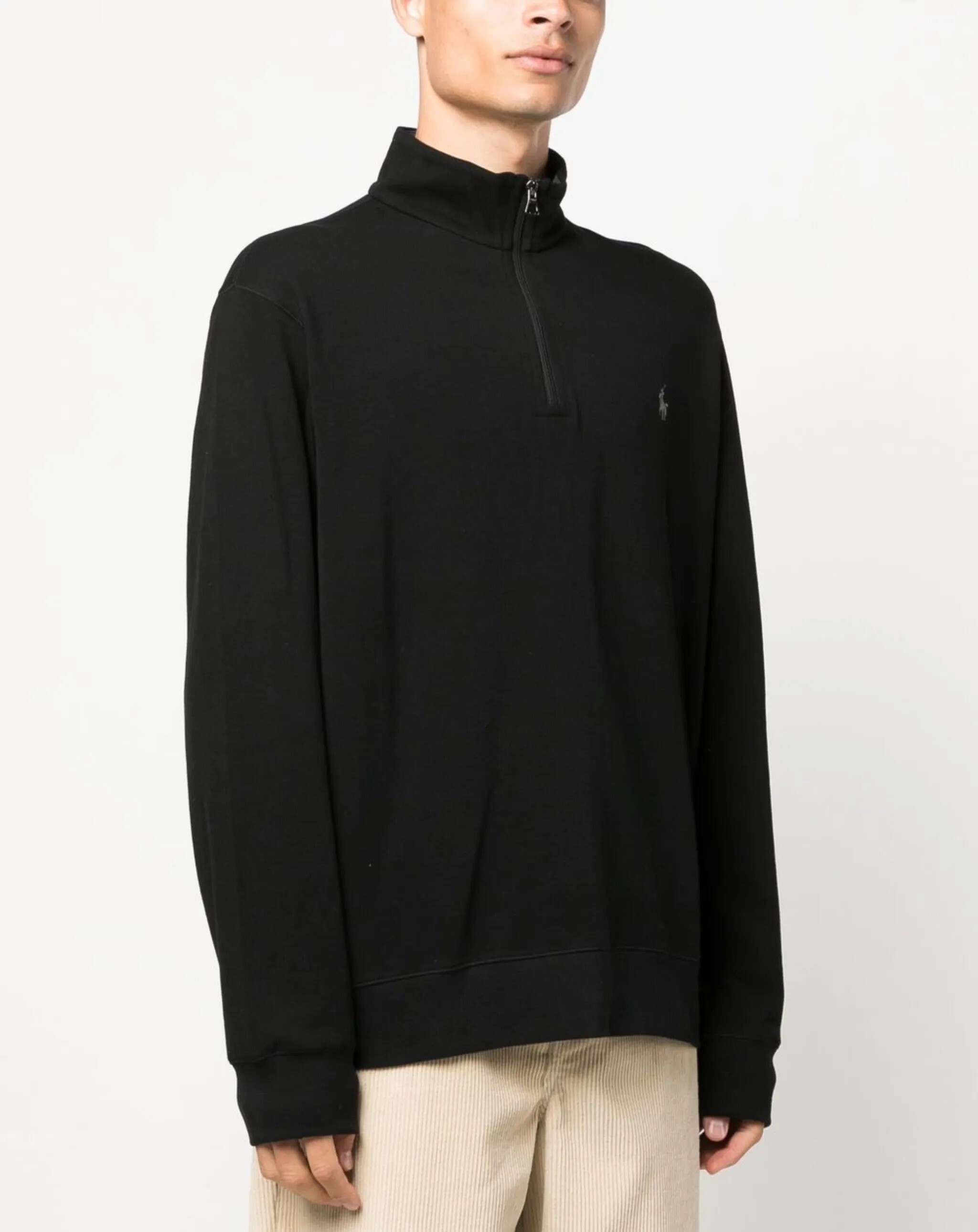 [S] DKNY BLACK SMALL LOGO PATCH HALF ZIP JACKET, DK34LK1301-BLK (SD1295)