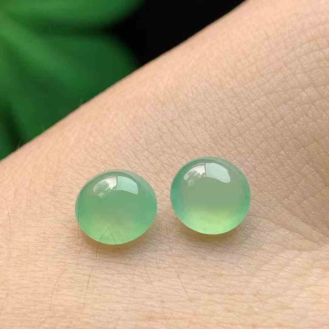 翡翠冰種晴底蛋面一對,天然翡翠A玉, 緬甸玉, Jade, Jadeite