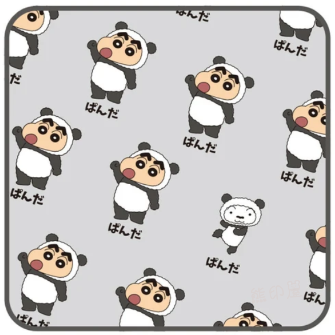 蠟筆小新變身熊貓款方形面巾 棉毛巾