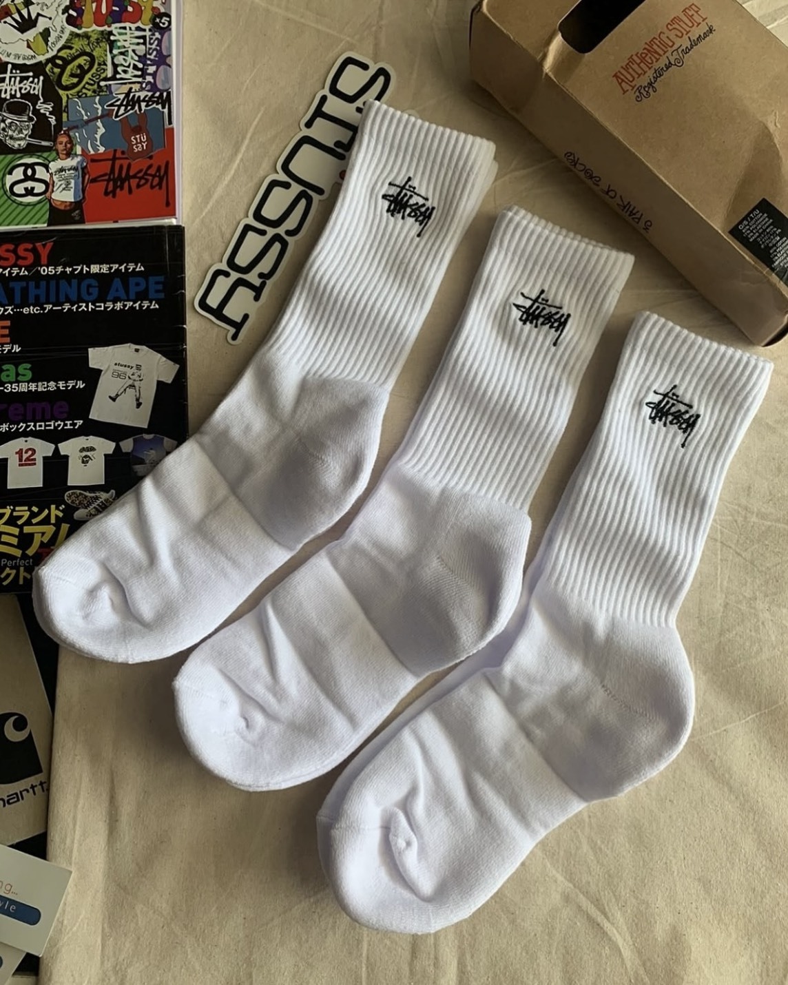 STUSSY STOCK CREW SOCK PACK 三入組 長襪