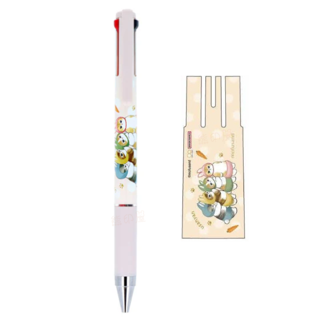 日本 Mofusand 兔仔貓款3色原子筆(黑,紅,藍色) 日本製