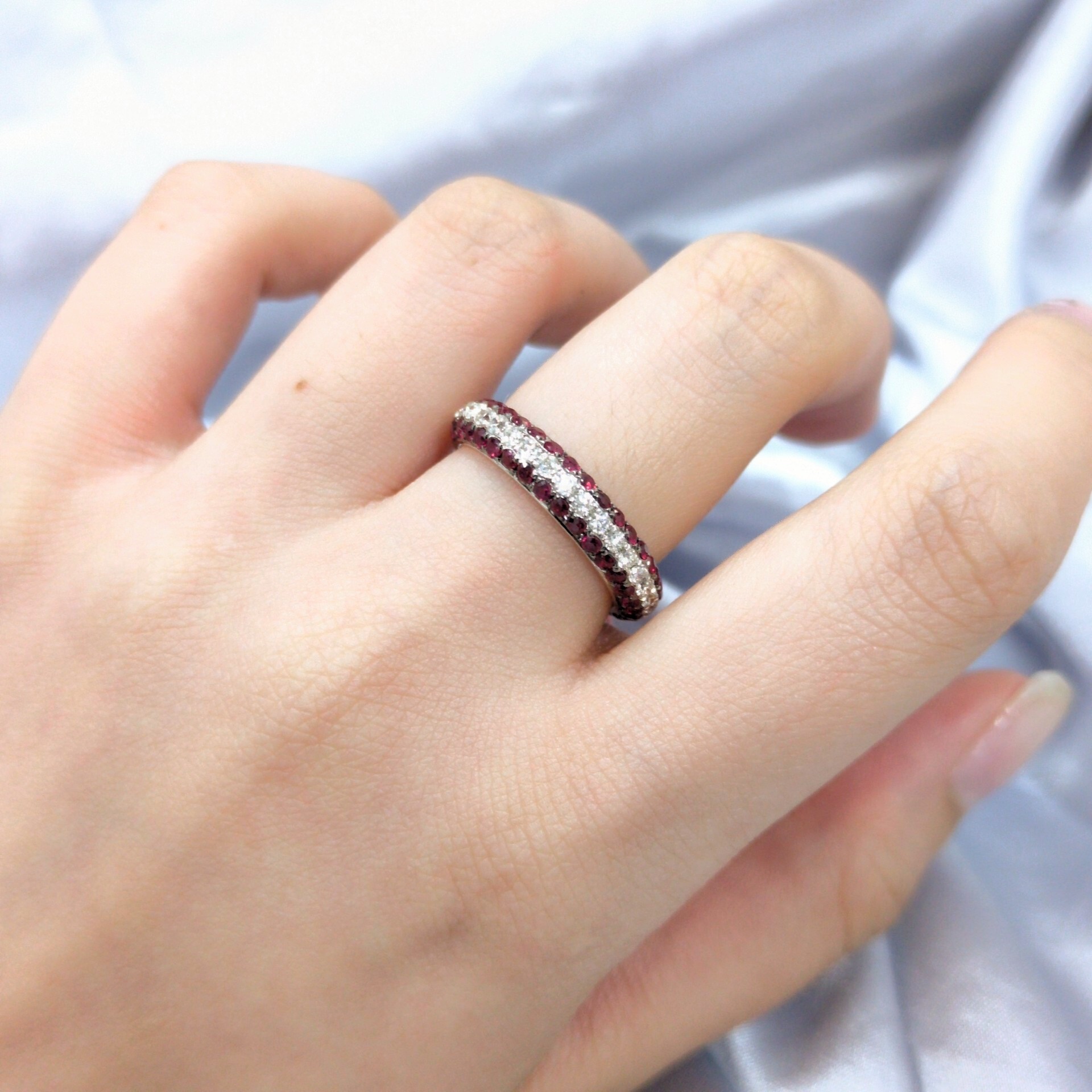 18K White Gold 1.11ct Ruby and Diamond Ring