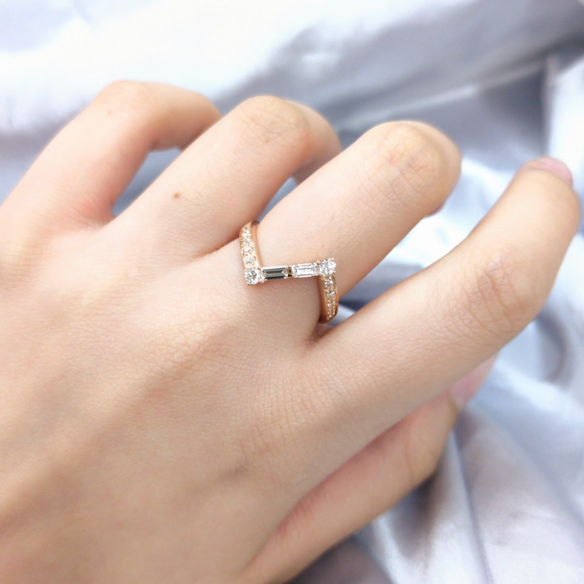 18K Rose Gold 0.42ct Diamond Ring