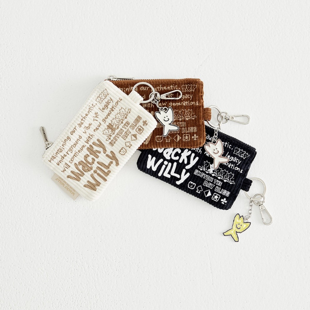 韓國 Wacky Willy 小飛人 燈芯絨隨身包