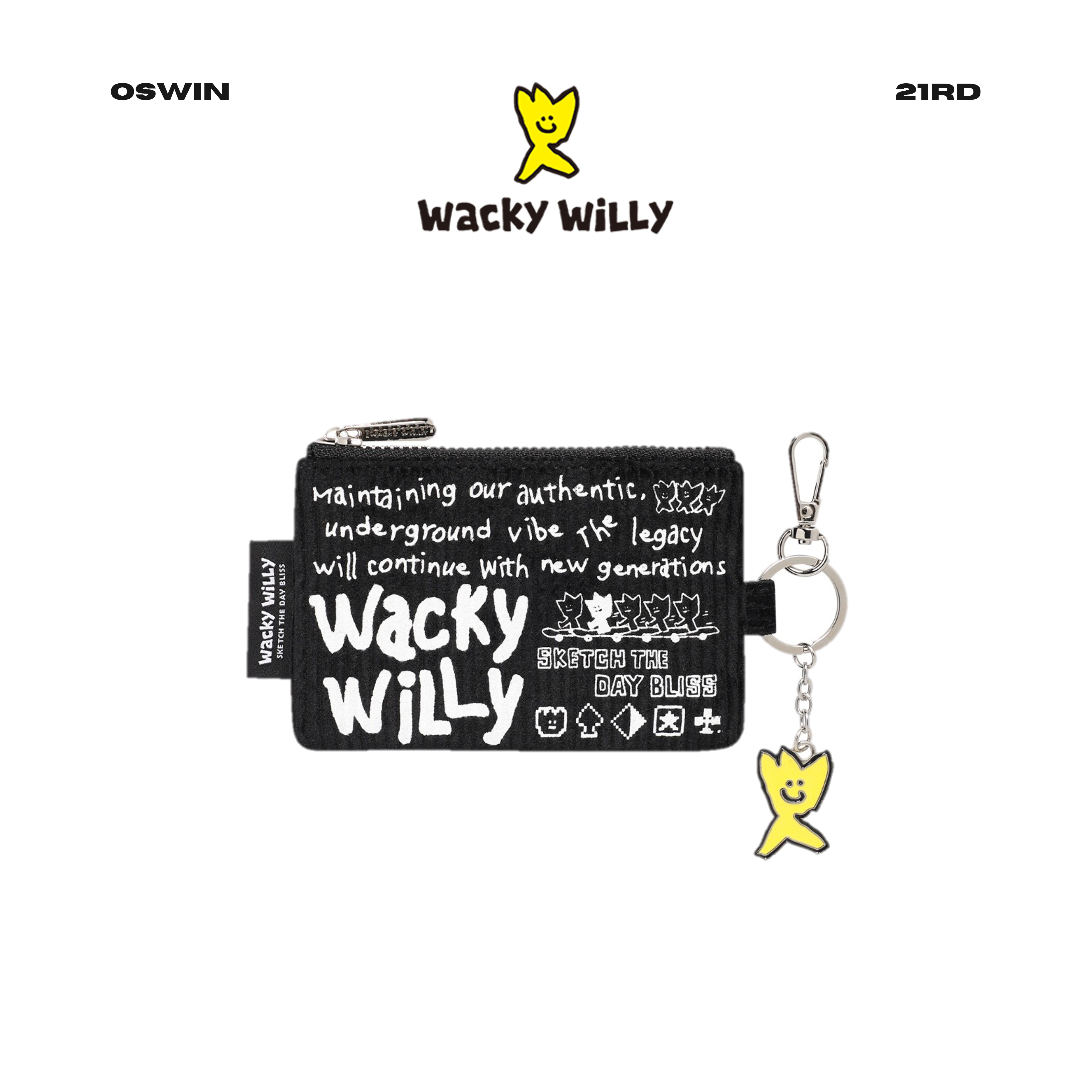 韓國 Wacky Willy 小飛人 燈芯絨隨身包