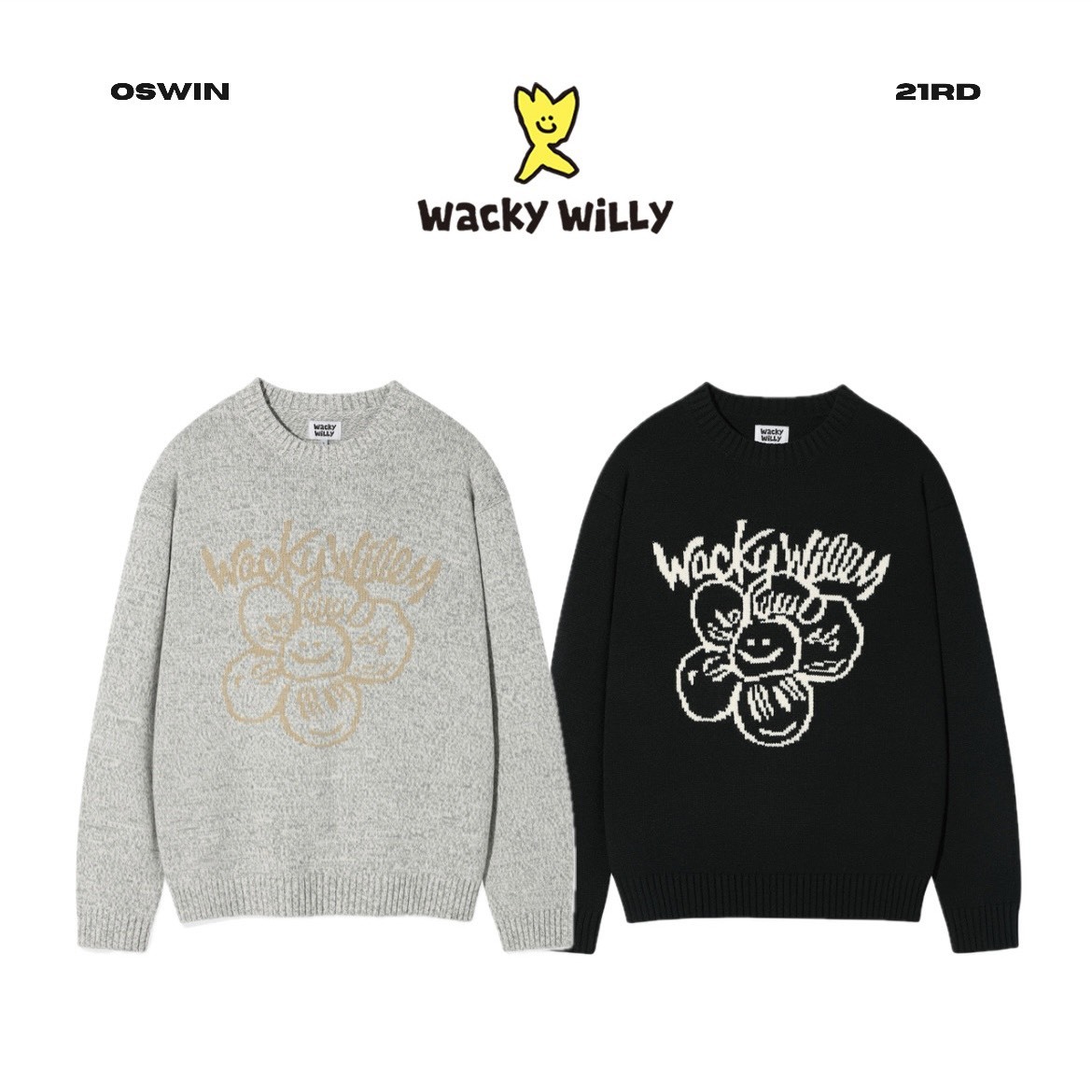 韓國 Wacky Willy 小飛人 針織長袖上衣