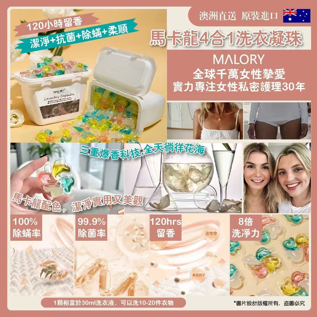 【直播】MALORY LL072238 馬卡龍4合1洗衣凝珠 (大盒20粒裝 - 1套3盒)