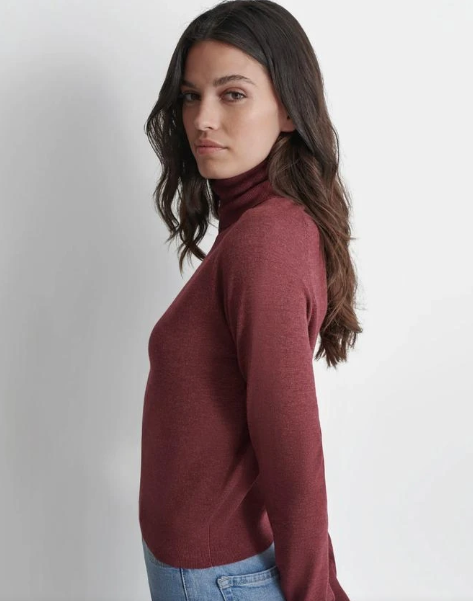 [S] DKNY BURGNDY HTR TURTLENECK SWEATER, DJ4R0515-JFV [FINAL SALE] (SD1284)