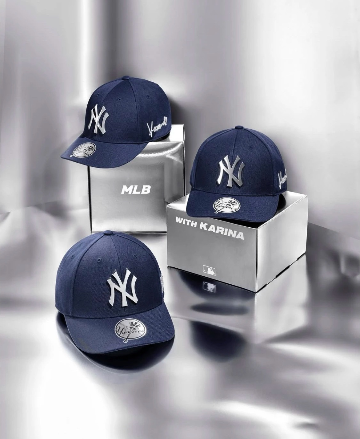 "代購" MLB 全封帽 NY 藍色 Karina 實著