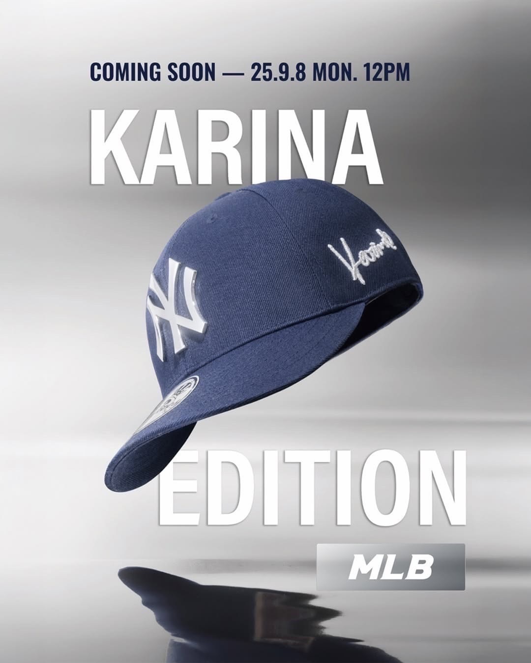 【Luxury】獨家預購 MLB ✖️ KARIN 洋基 聯名新品 棒球帽 無附贈小卡 韓星同款 潮流不要錯過 深藍色 老帽 字母刺繡 Yankee