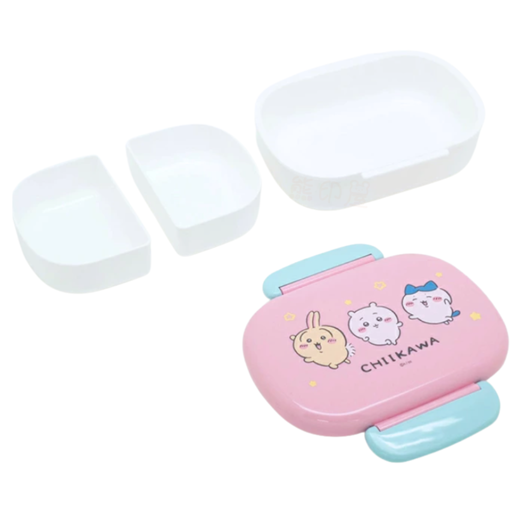 日本Chiikawa餐盒便當盒 帶有間隔(可放微波爐)日本製 (粉色)