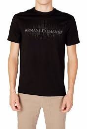 [S] ARMANI EXCHANGE SEQUIN LOGO SHORT SLEEVE T-SHIRT,BLACK, 7VZTKA-ZJQAZ-1200 [FINAL SALE] (SAX166)