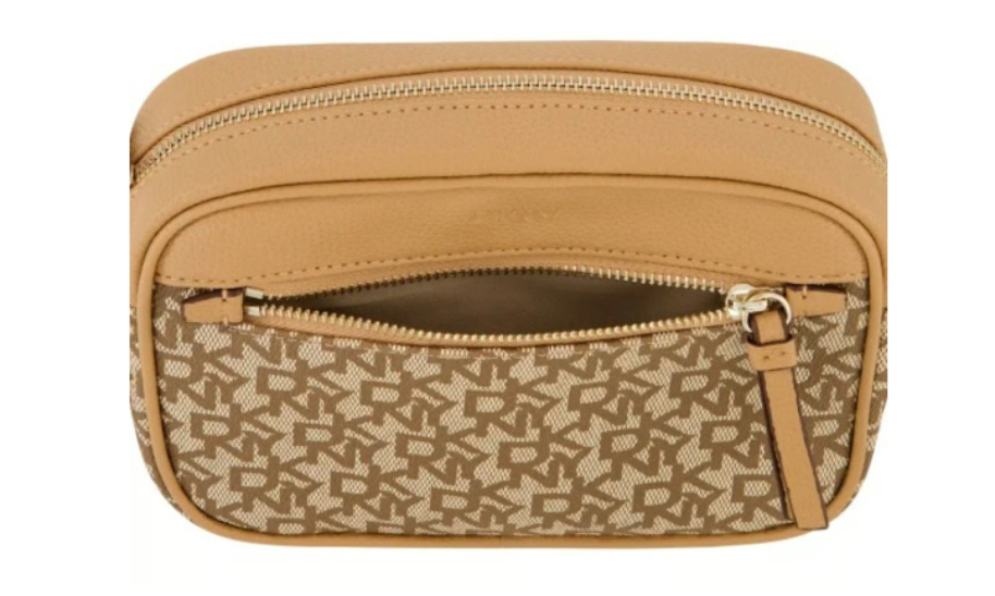 [S] DKNY BROWN 1879872 ALLOVER LOGO PRINT CROSSBODY BAG, 499994706072 (SD1444)