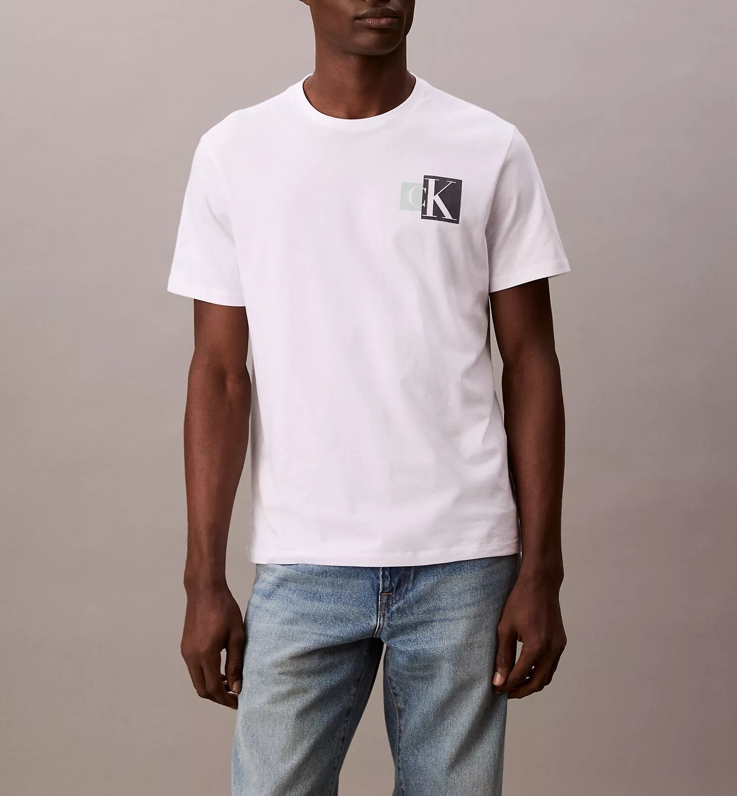 [S] CALVIN KLEIN WHITE SIDE LOGO T-SHIRT, SP40606851-4RB858G110 (SCK760)