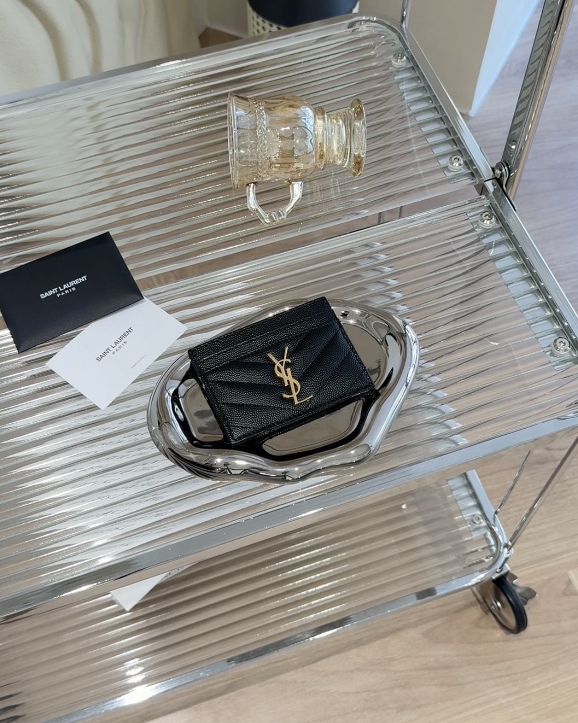YSL｜經典魚子醬卡夾 黑金