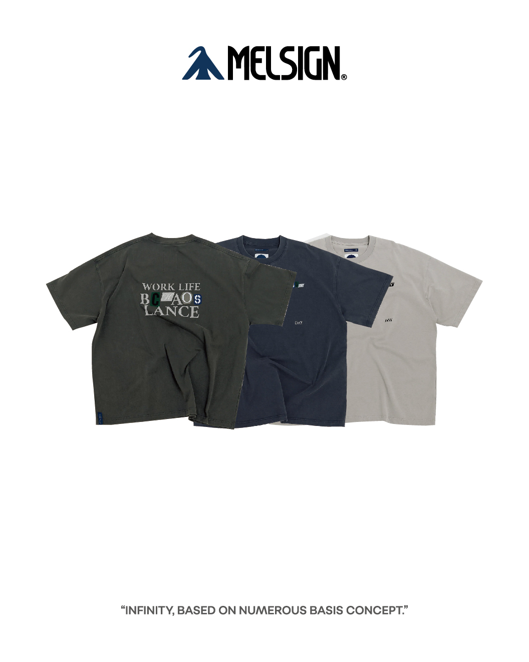 MELSIGN 短袖T恤 灰/深藍/淺灰 25 S/S Sun. Weekly Dilemma Tee