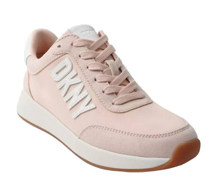 [S] DKNY BLUSH LOGO EMBROIDERED SNEAKER, 1851115-BLUSH FINAL SALE (SD1442)