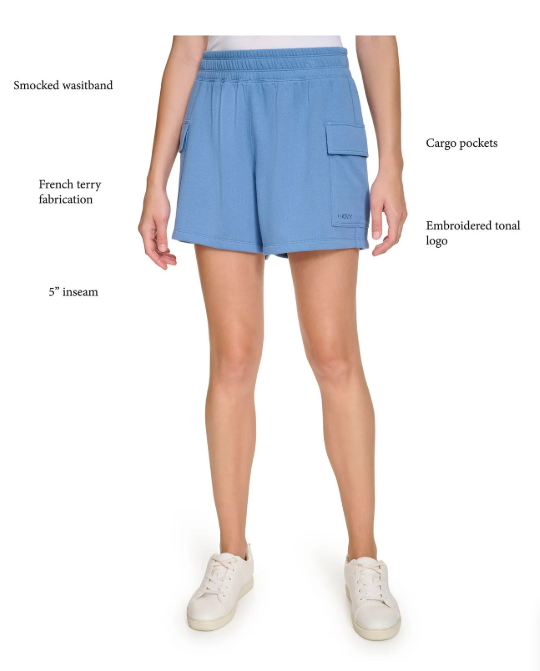 [S] DKNY BLUE TERRY CARGO SHORT, DPMS5267-F8K [FINAL SALE] (SD1462)