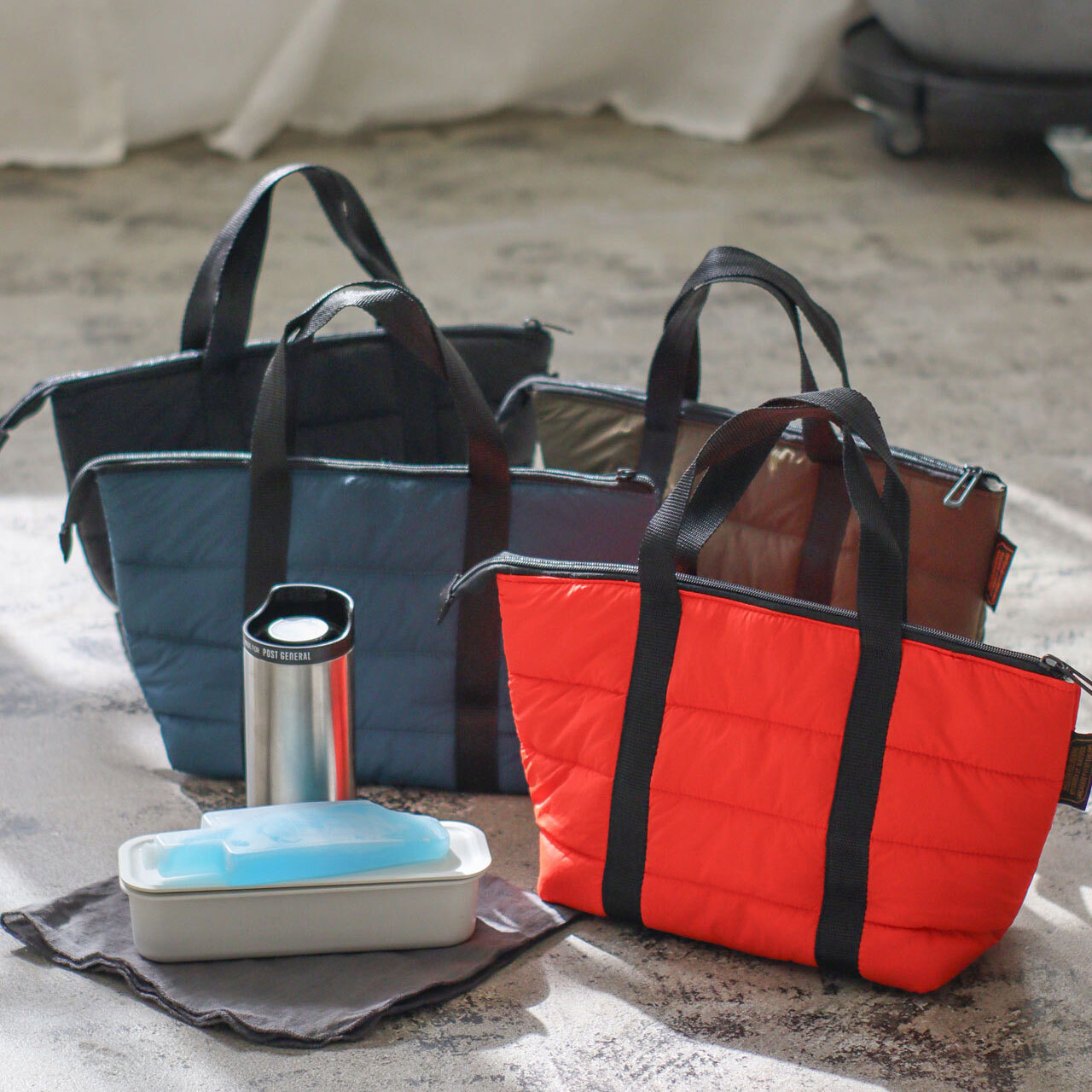 絎縫保冷保溫袋∣輕量手提系列 灰色∣日本 POST GENERAL