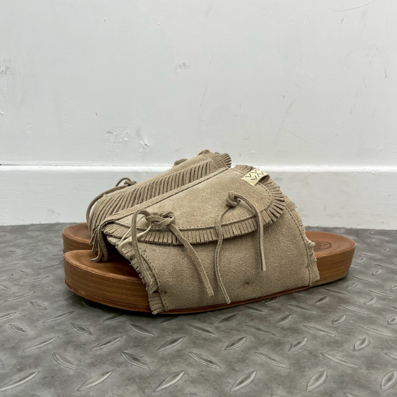 VISVIM Christo Shaman-Folk Fringed Suede Sandals SIZE XL