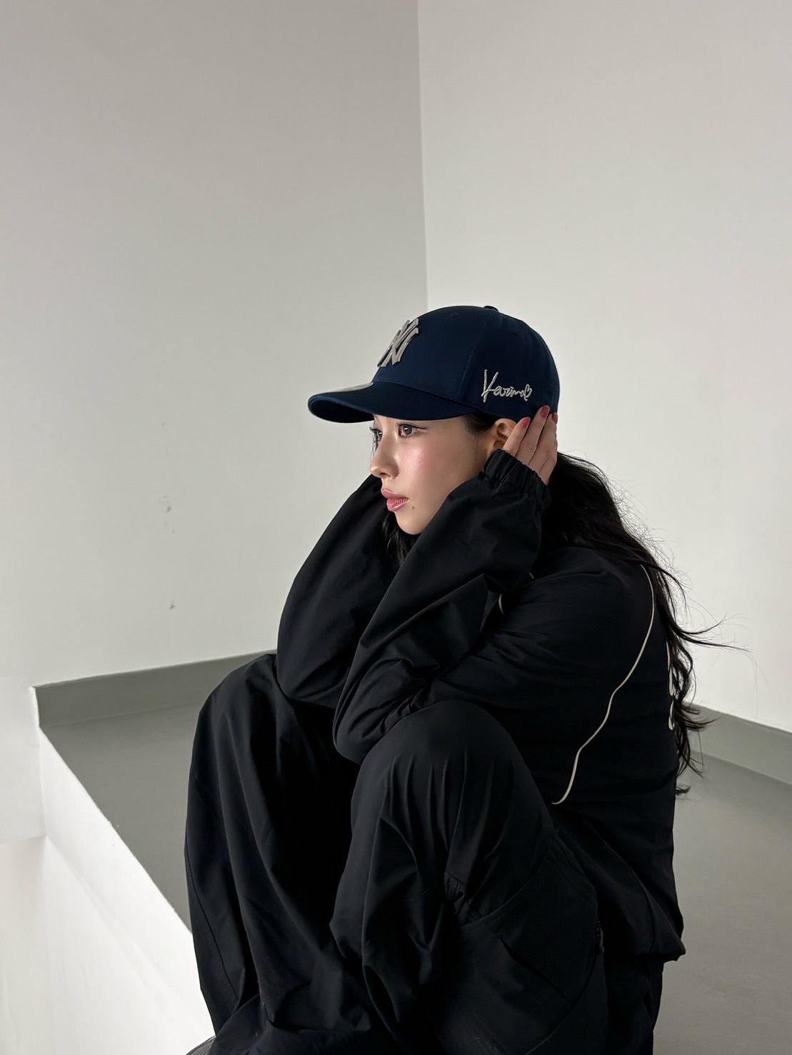 (Karina 同款)MLB 洋基隊 刺繡棒球帽 藍色