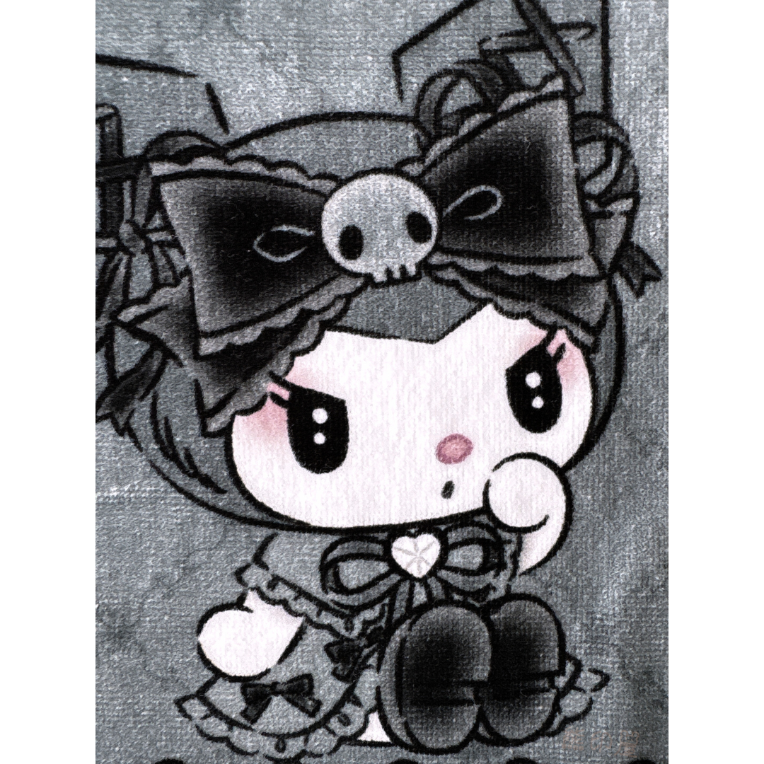 Kuromi 真夜中系列 方形面巾100%棉毛巾  (平行進口) (黑)