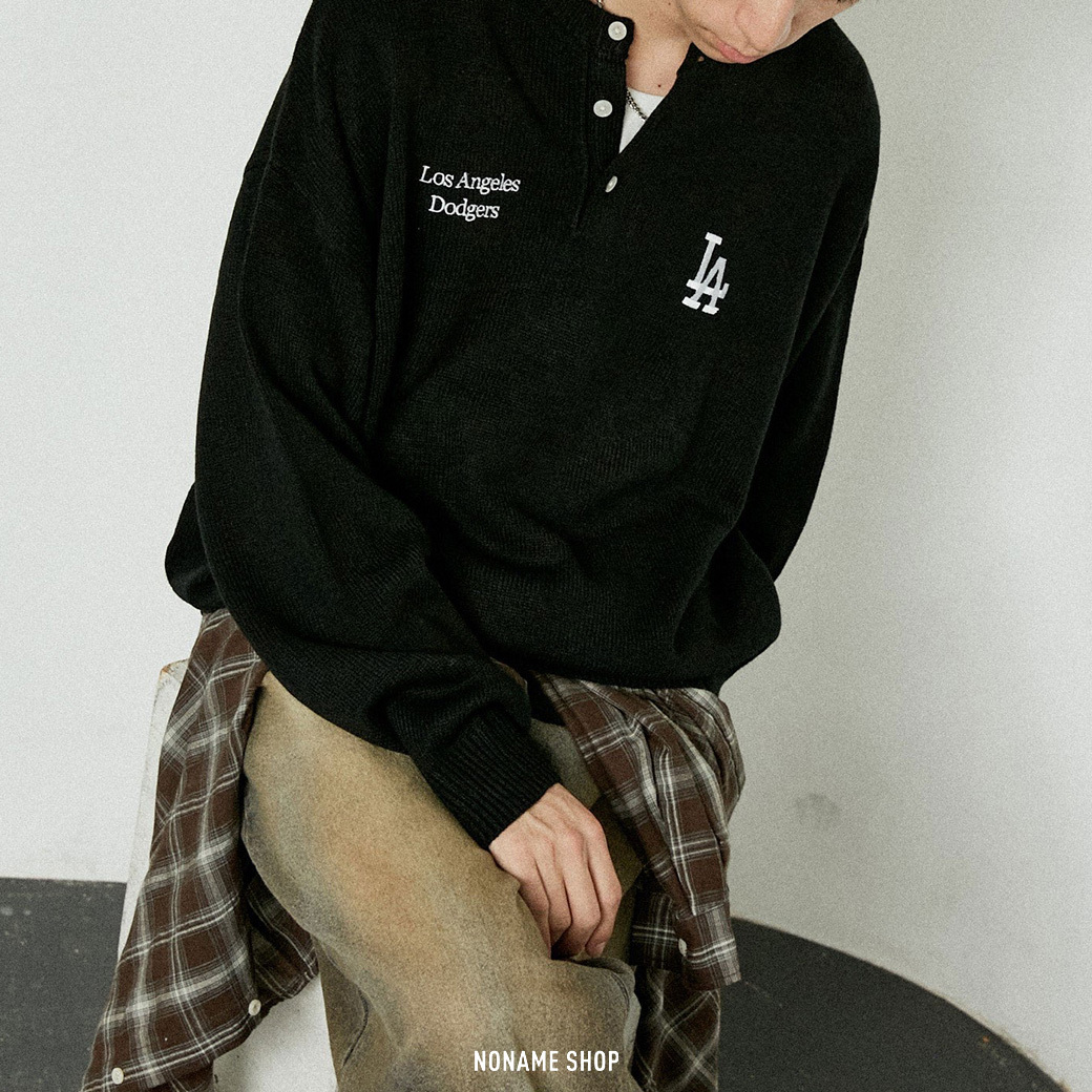 MLB 限量 美國職棒大聯盟 亨利領 針織衫 長袖 三色 (男款)