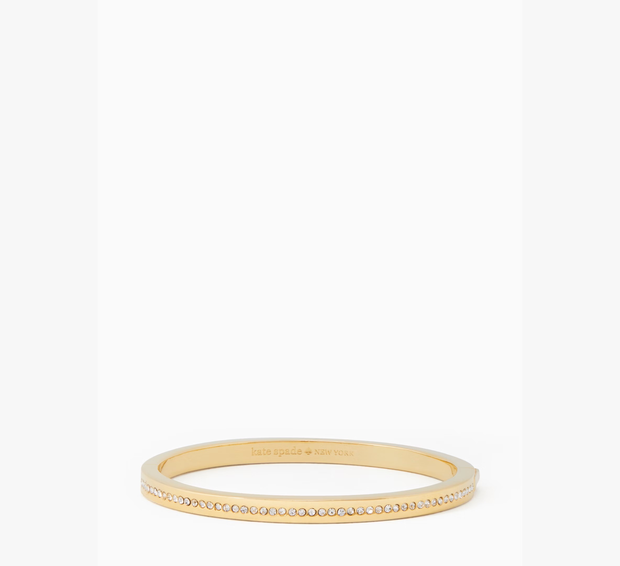 [S] KATE SPADE O0RU2240 RING IT UP HINGED BANGLE,CLEAR/GOLD, 98686680944 (SKS1311)