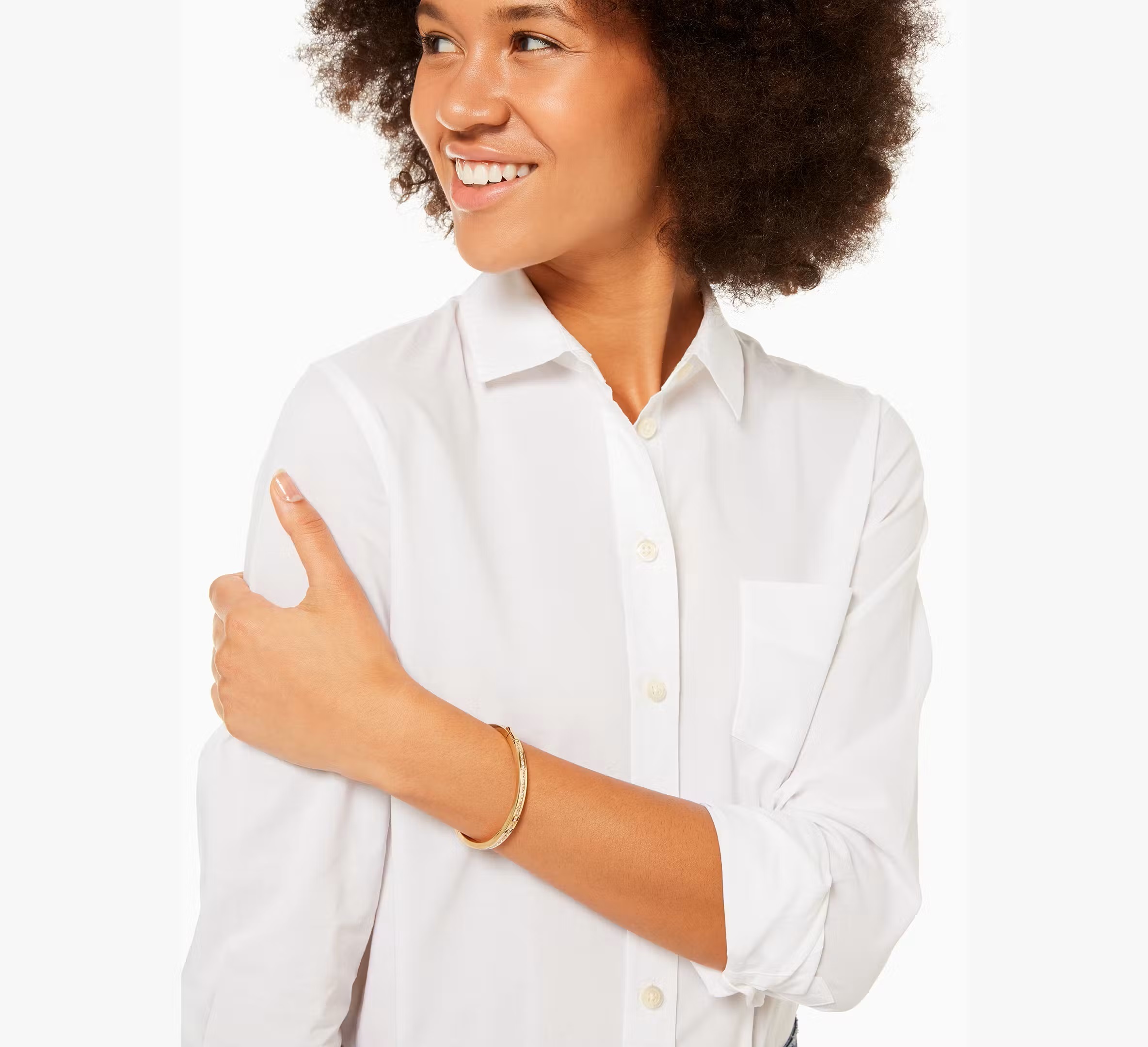 [S] KATE SPADE O0RU2240 RING IT UP HINGED BANGLE,CLEAR/GOLD, 98686680944 (SKS1311)