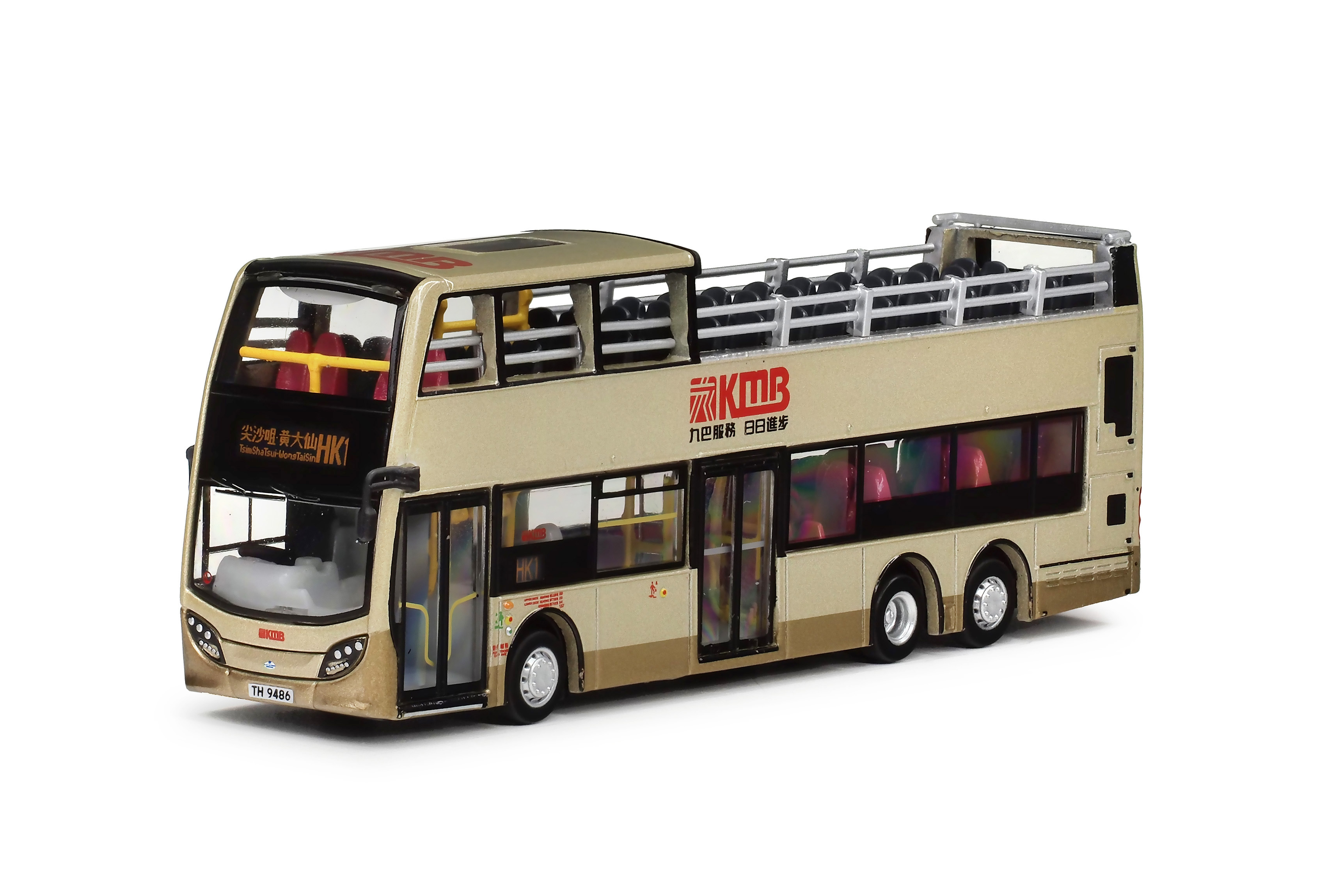 KMB2025152 1:120 九巴丹尼士歐盟五代12米開篷巴士 (HK1尖沙咀-黃大仙)