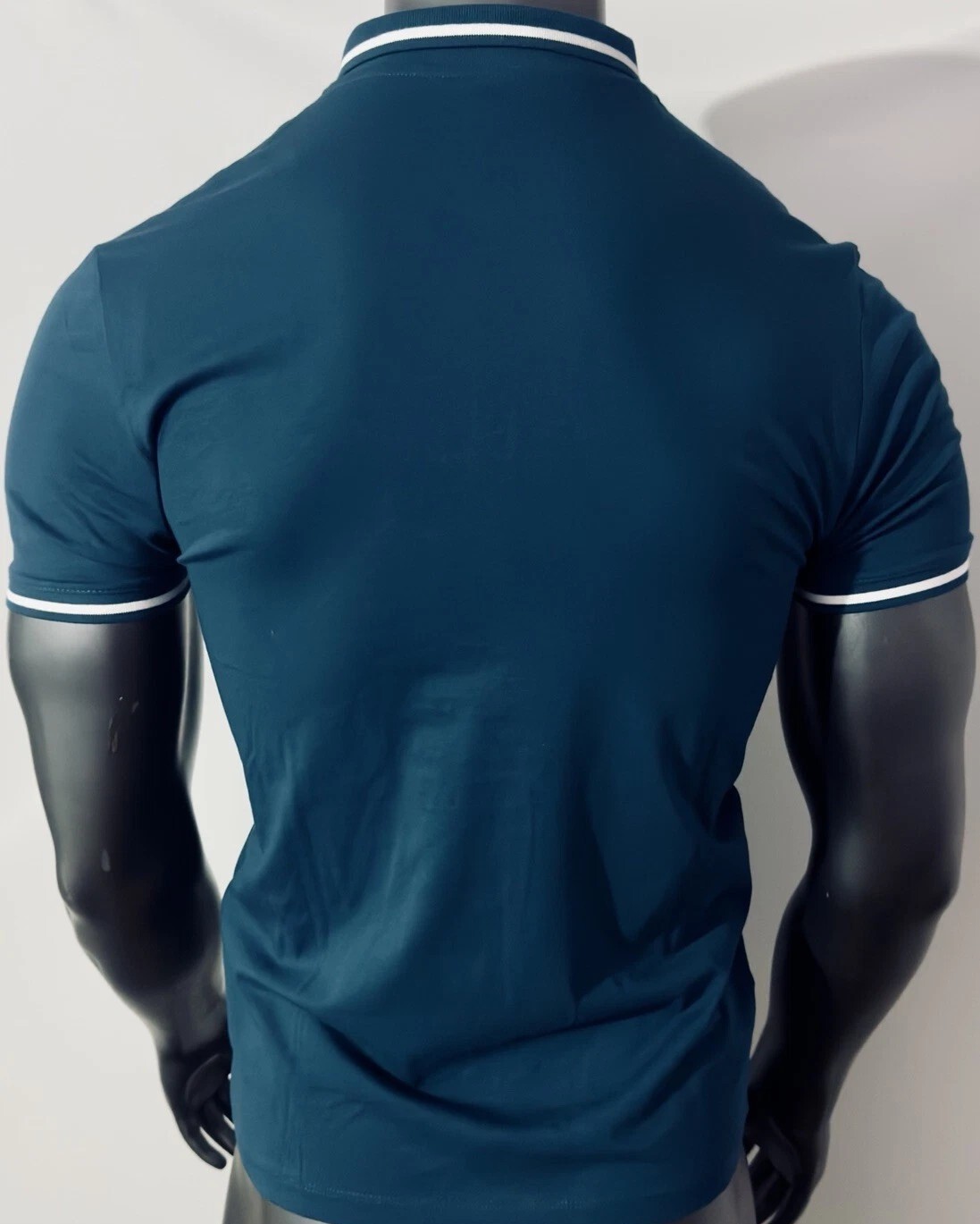 [S] ARMANI EXCHANGE MENS MUSCLE SLIM FIT LOGO PLACKET POLO T-SHIRT,INDIGO, 7VZFBBZJH4Z-15CR [FINAL SALE] (SAX198)