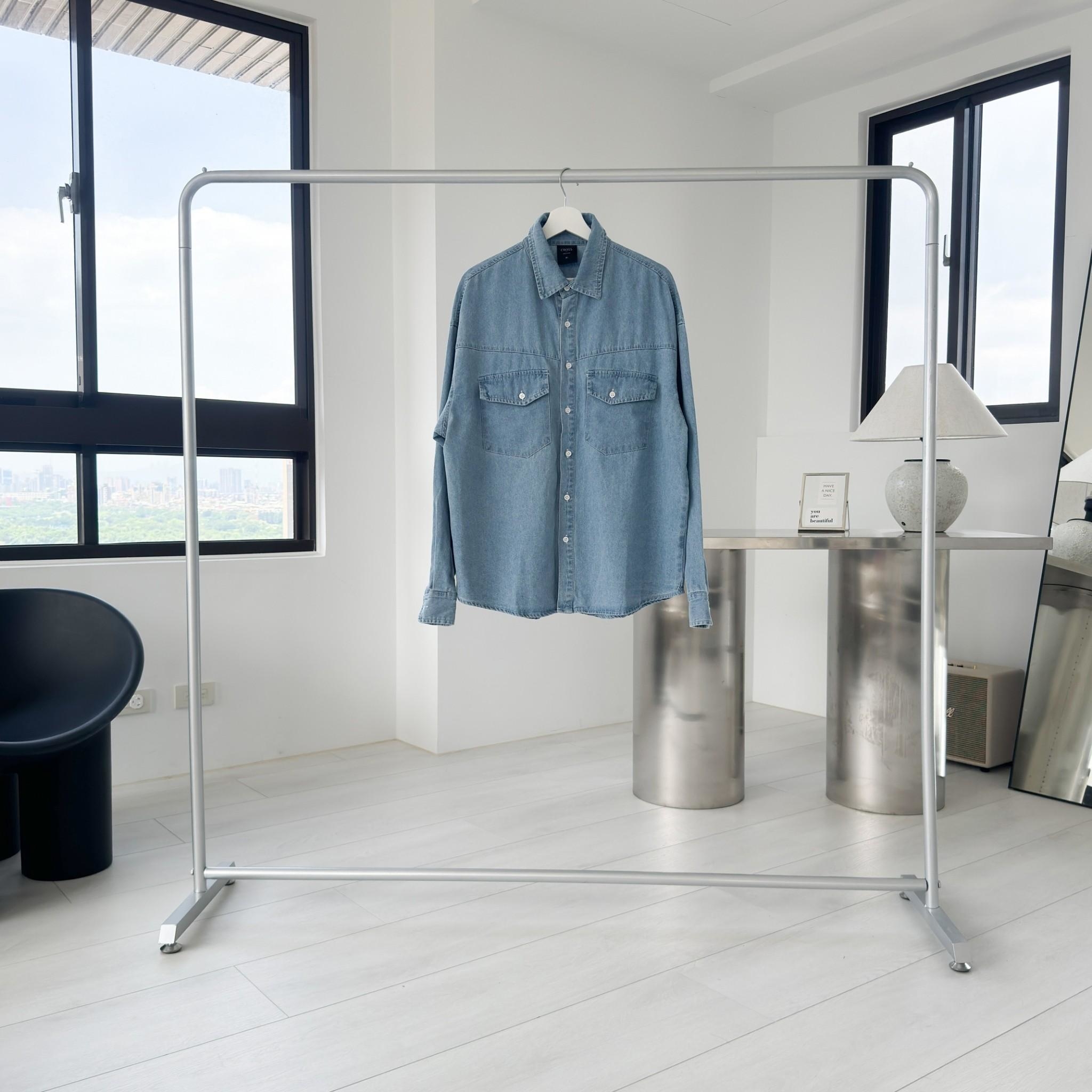 牛仔雙口袋長袖襯衫 98174 【售完不補】