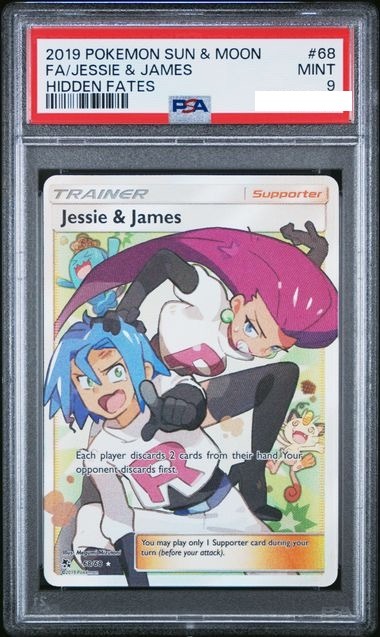 [PSA 9] 2019 POKEMON SUN & MOON HIDDEN FATES #68 FA/JESSIE & JAMES HIDDEN FATES