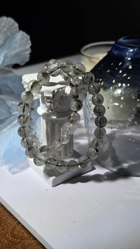 黑銀鈦手鏈7.5mm (6223)