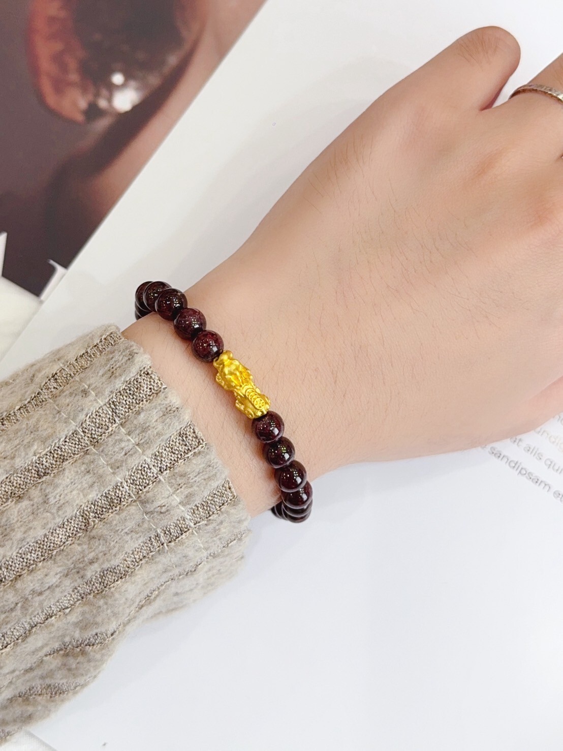 貔貅石榴石水晶手鍊