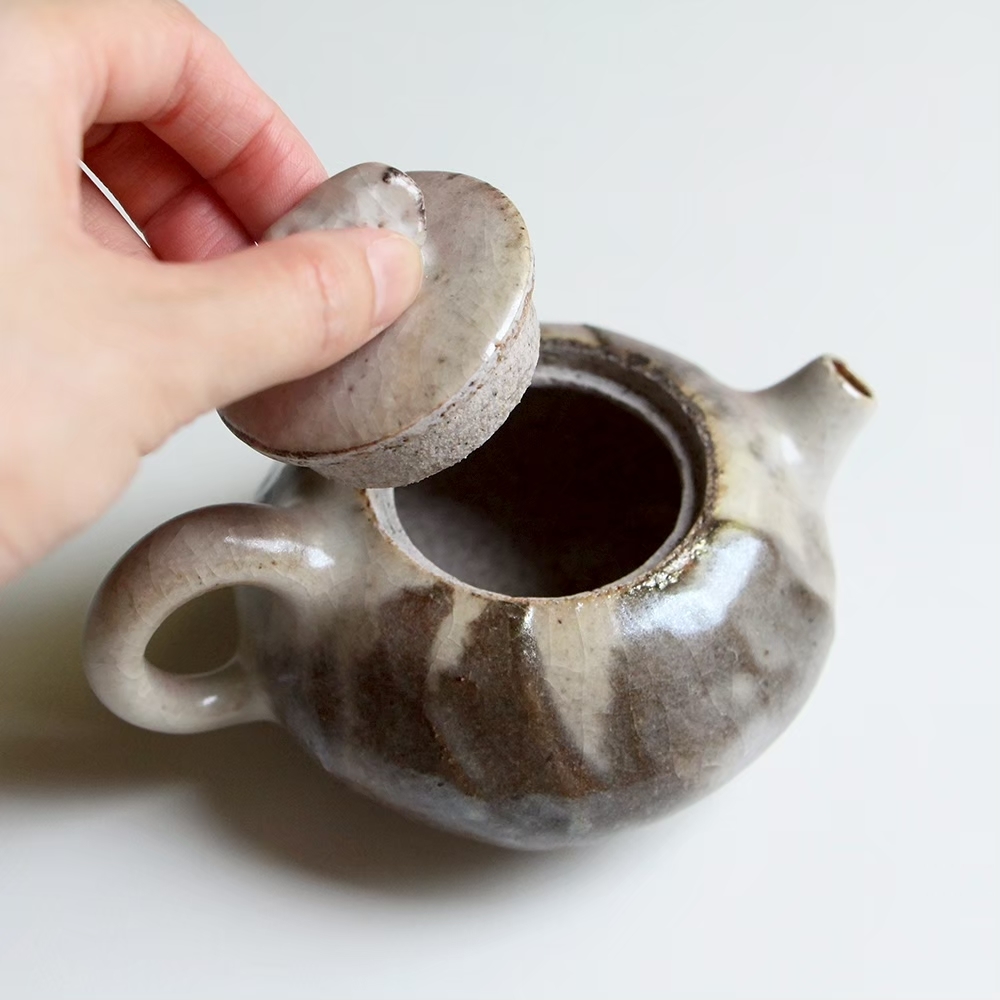 手工志野柴燒茶壺