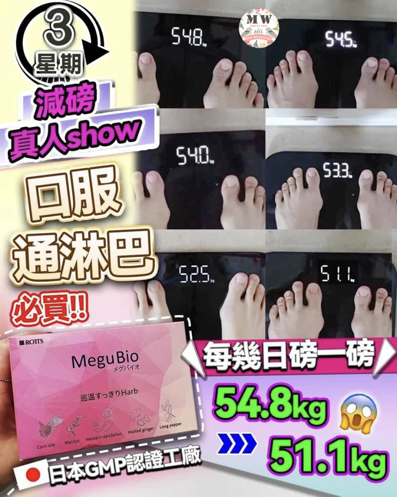 日本Rotts MeguBio通淋巴去濕消脂孖寶 消水丸｜1盒30包
