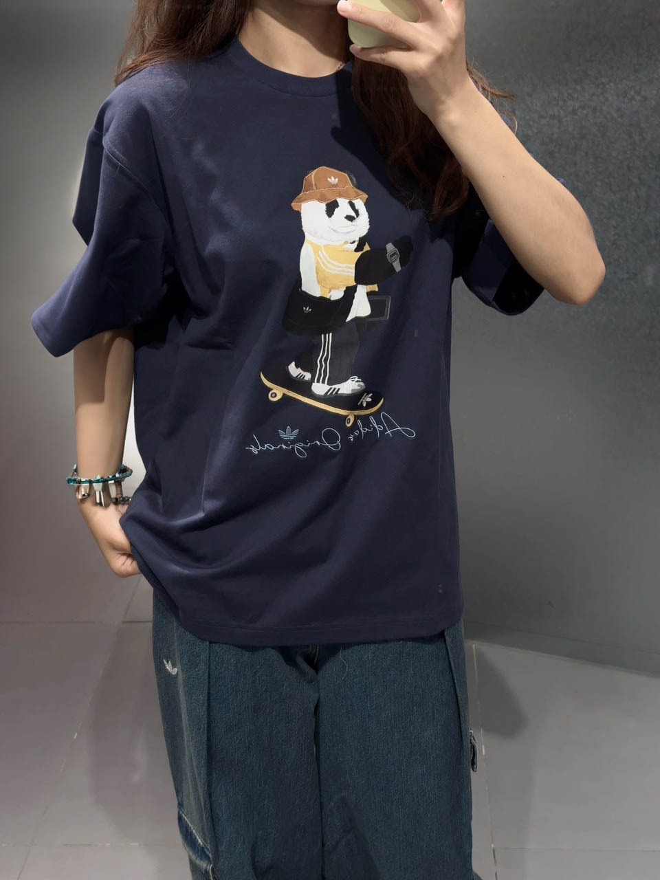 ADIDAS ORIGINALS X DOROPHY TANG 熊貓 短T 短袖 藏藍 IB7069 / 預購