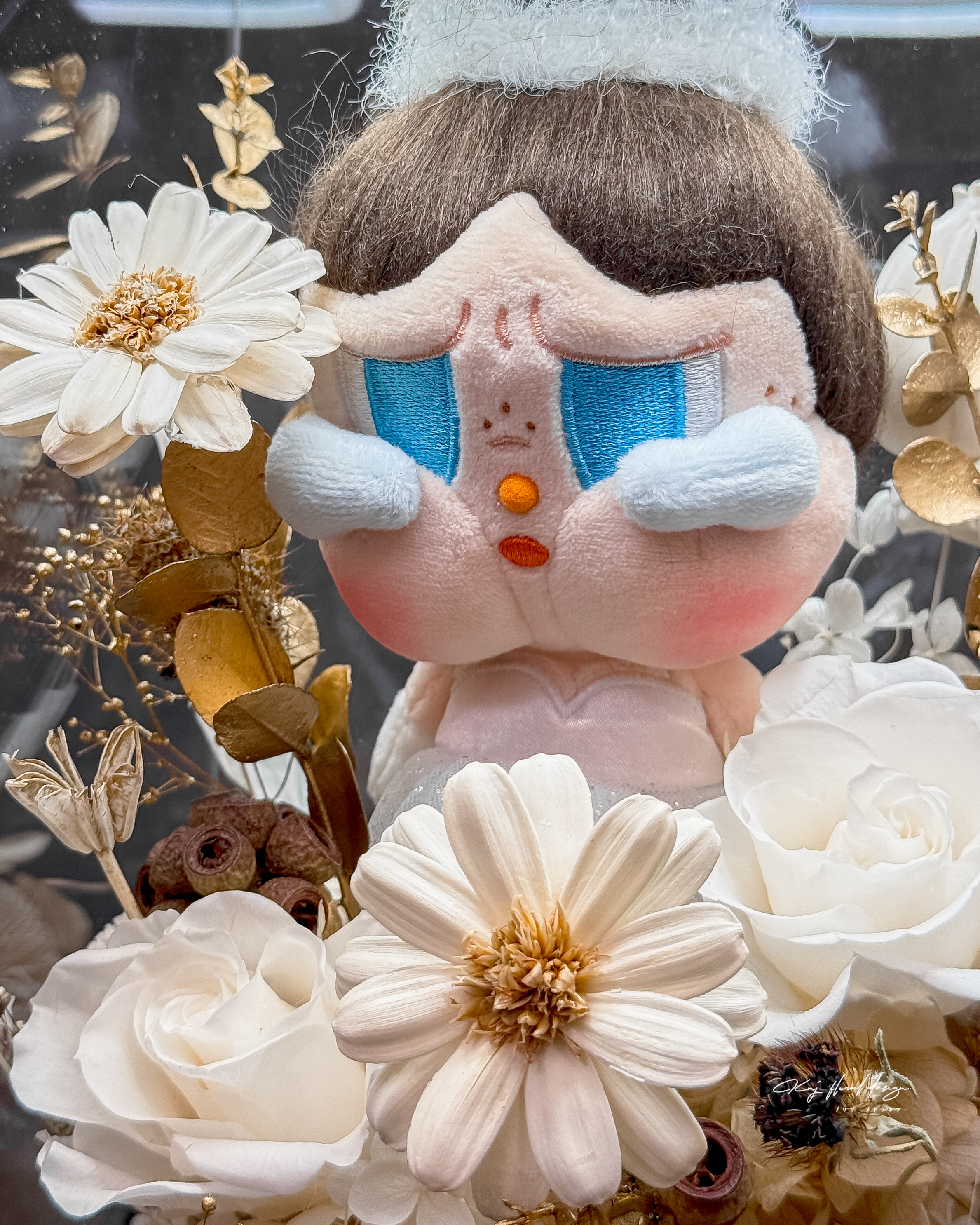 Shiny Shiny 芭蕾系列哭娃永生花燈罩－霧金款