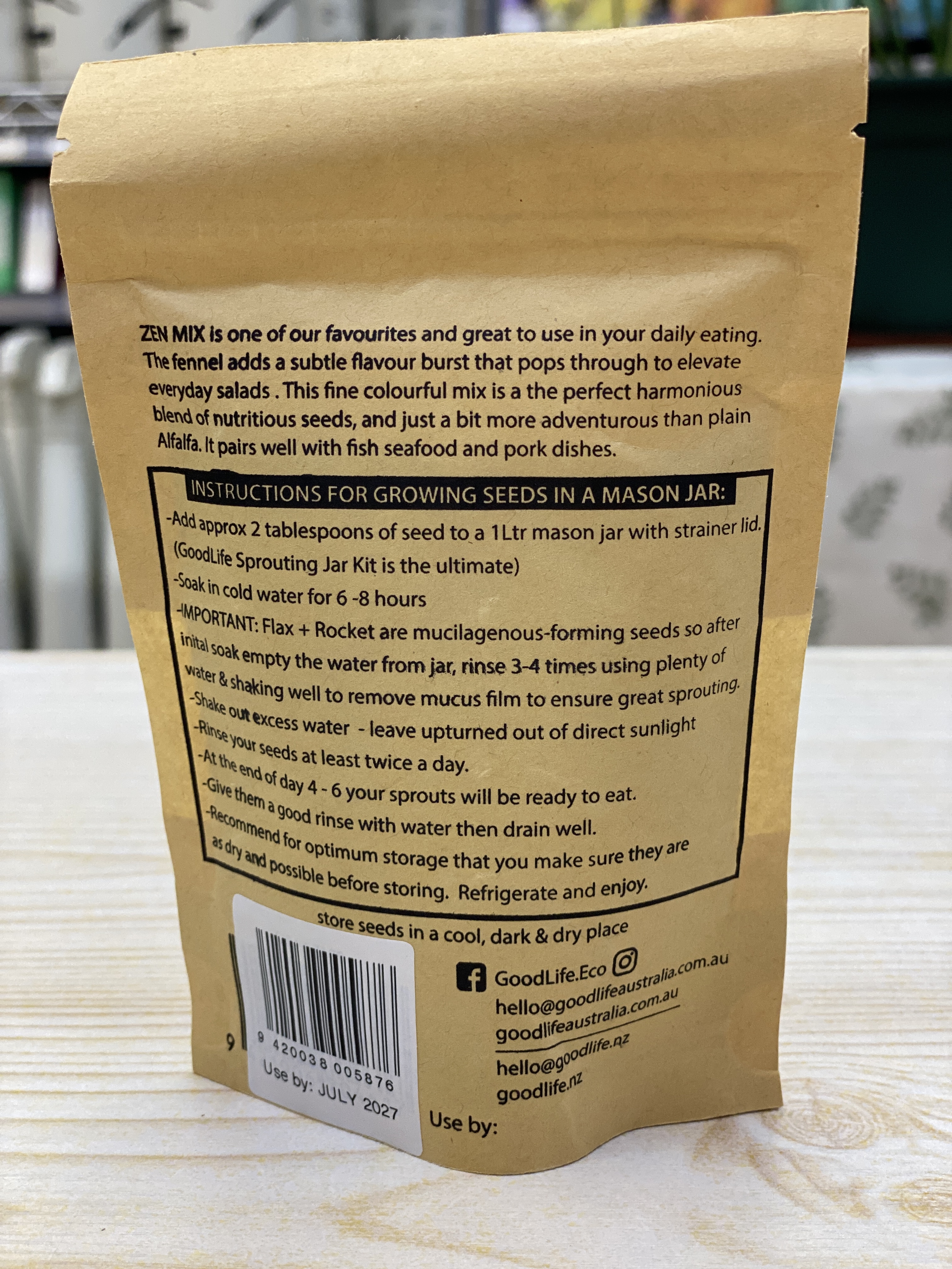 Zen Mix 有機種子(發芽用) (最佳使用日期為2027年11月30日)