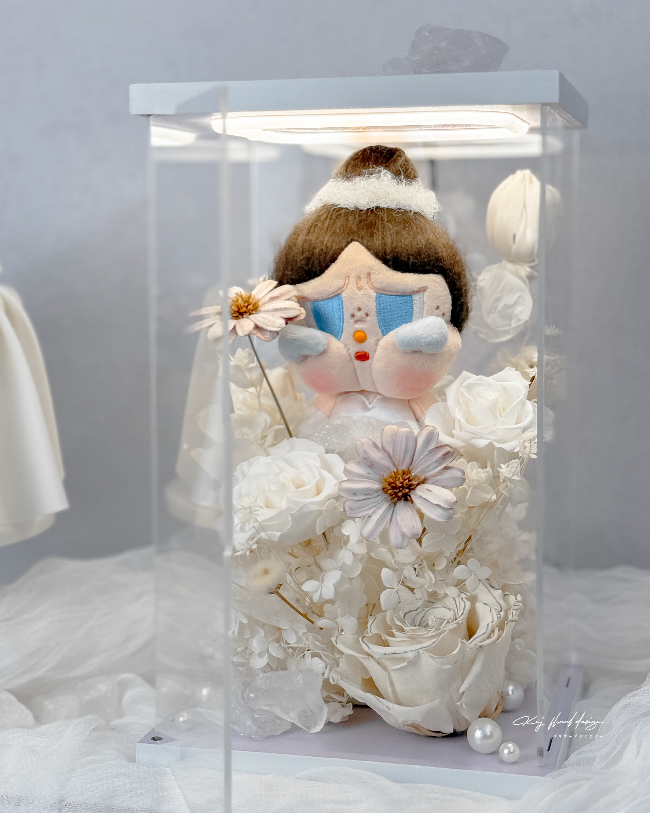 Shiny Shiny 芭蕾系列哭娃永生花燈罩－仙女白