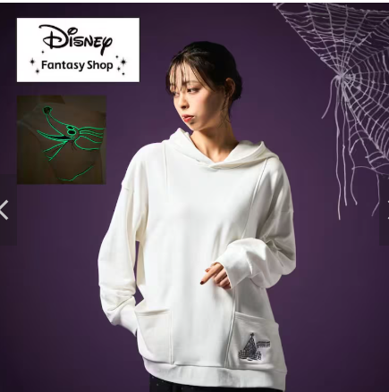 [代購][預訂] DISNEY HALLOWEEN 夜光印花連帽衫 “聖誕夜驚魂/ZERO”