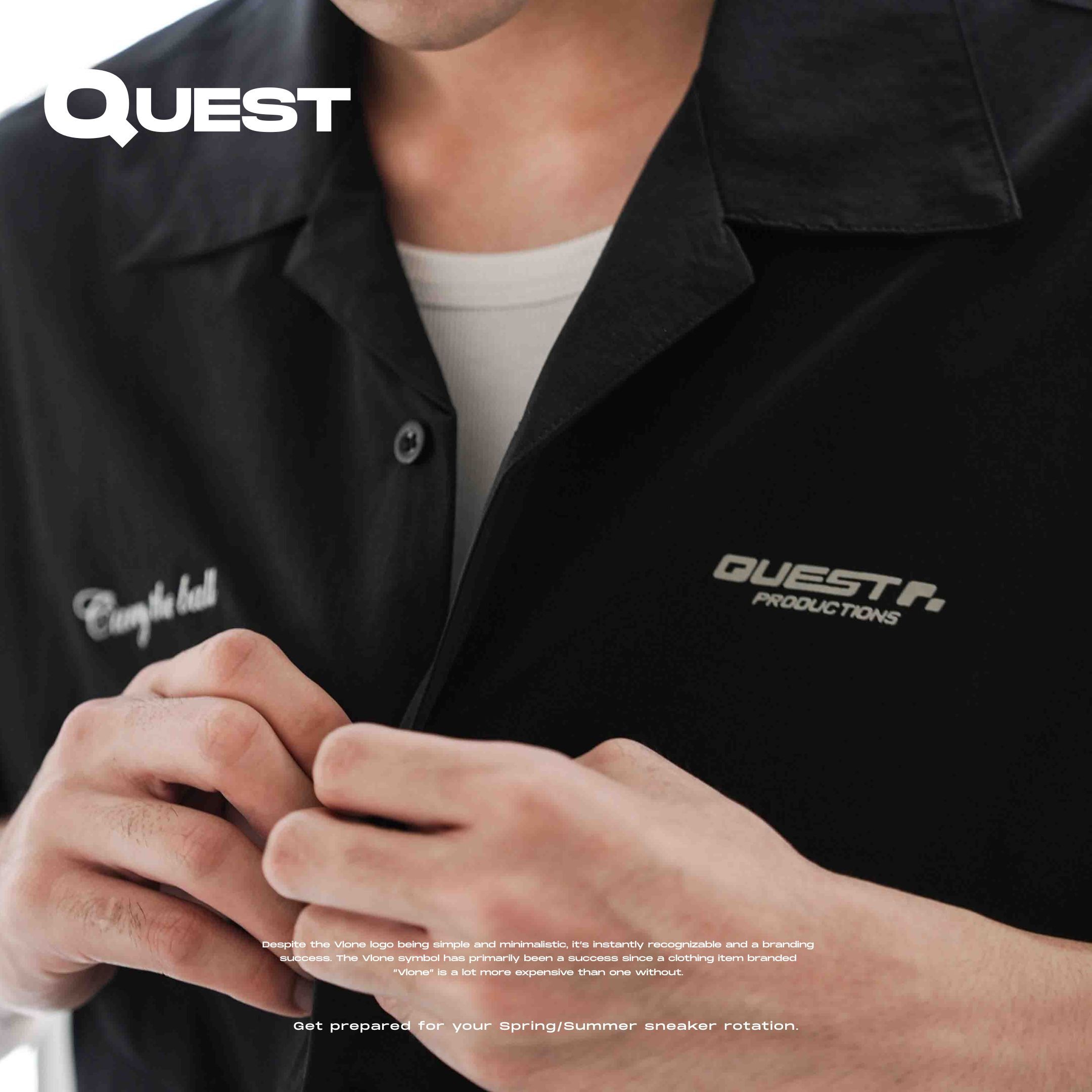 NICEDAY 現貨 服飾 QUEST CUBAN COLLAR SHIRT 古巴領襯衫 襯衫 黑 簡潔 翻領 古巴領 11013391