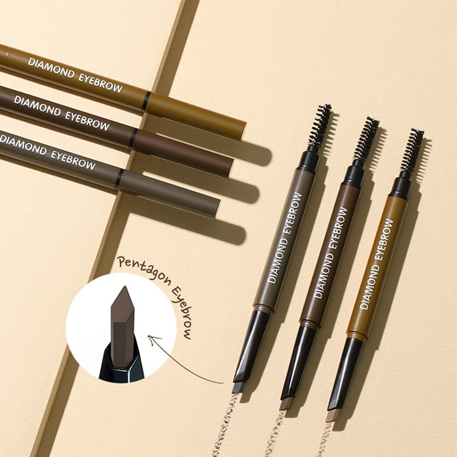 現 貨丨RIRE 五角鑽石眉筆 01 Gray Brown丨02 Deep Brown丨03 Natural Brown