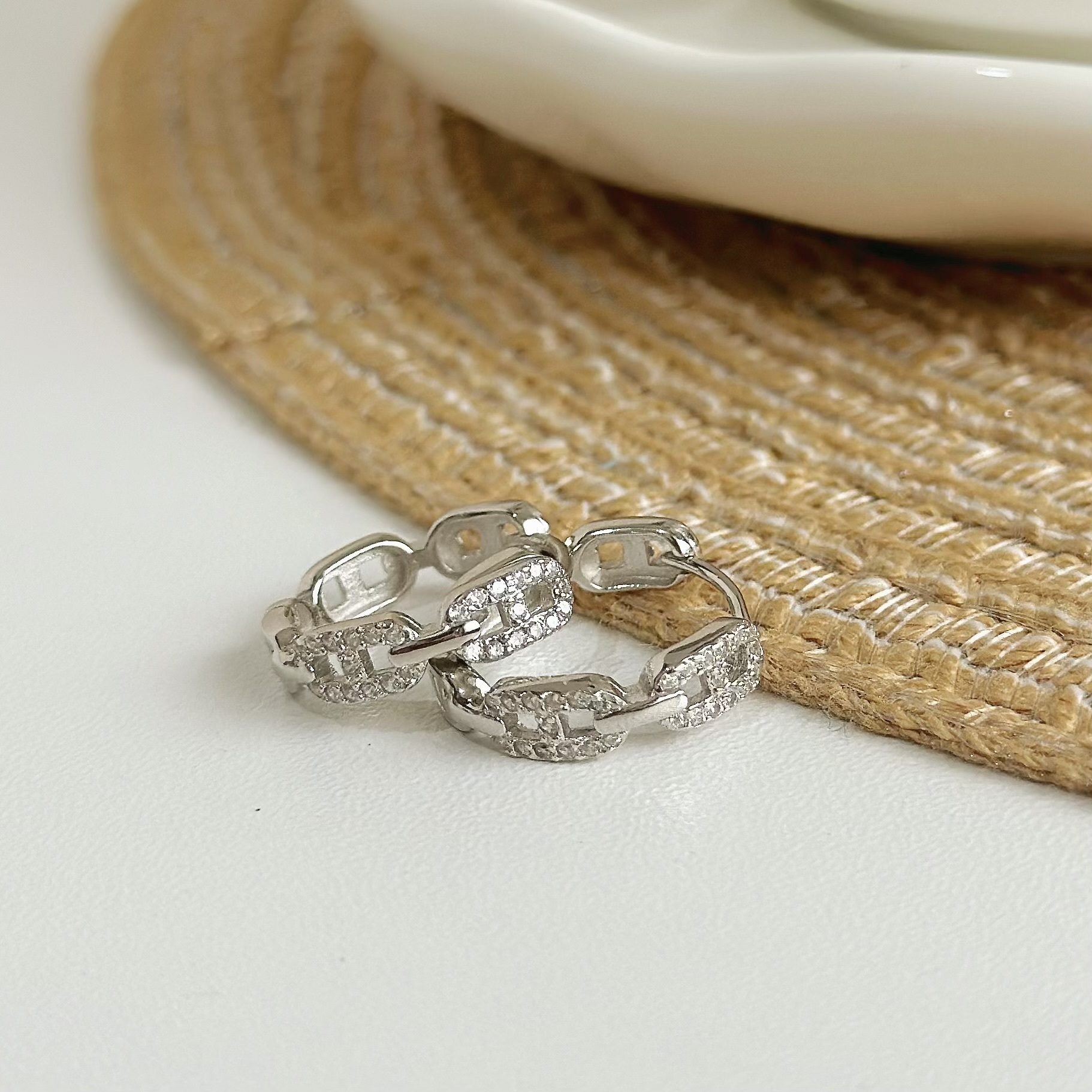 B49排鑽滿圈豬鼻中圈純銀易扣